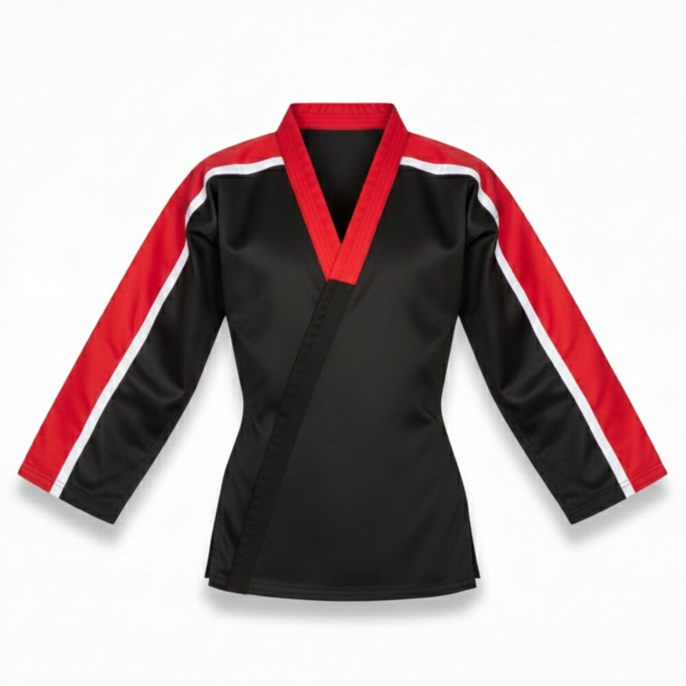 NEW Tiger Claw Demo Team Martial Arts Uniform TOP Black Red Wht  Uniform Size 1